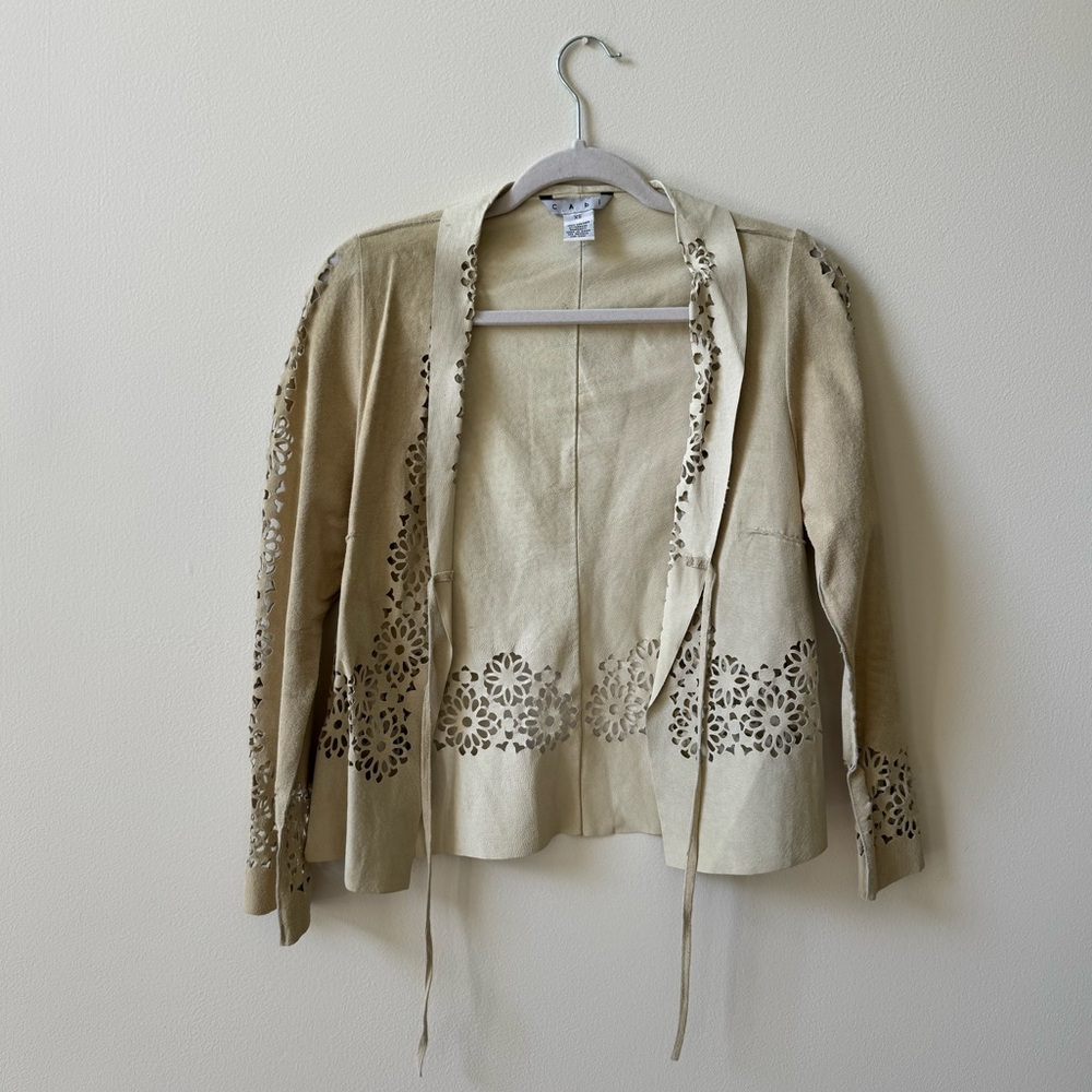 Cabi | XS | 100% Leather Blazer Cardigan